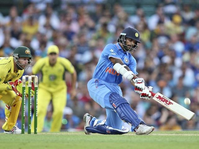 Indian batsmen Shikhar Dhawan plays a shot during their ODI match against Australia. (AP Photo) Indian batsmen Shikhar Dhawan plays a shot during their ODI match against Australia. (AP Photo)