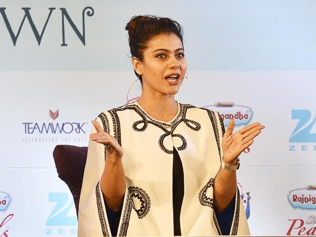 “Yes, we are over-sensitive, but at the same time, I think as public personality, it is credit to our intelligence, we speak well and speak correctly,” said actor Kajol at the Jaipur Literature Festival in Jaipur on Saturday.(Sanjeev Verma/HT Photo)