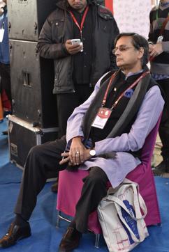 Congress MP Shashi Tharoor on the opening day of the fest in Jaipur. (Sanjeev Verma/HT Photo) Congress MP Shashi Tharoor on the opening day of the fest in Jaipur. (Sanjeev Verma/HT Photo)