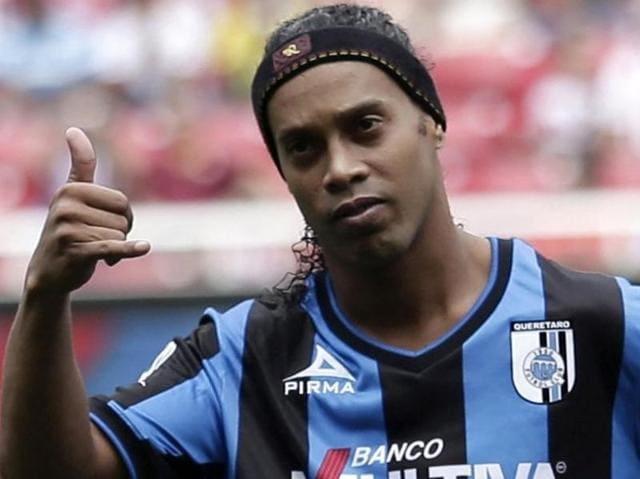 Ronaldinho arrived in Kerala after being named as the brand ambassador of the Sait Nagjee Football Tournament. (Reuters Photo) Ronaldinho arrived in Kerala after being named as the brand ambassador of the Sait Nagjee Football Tournament. (Reuters Photo)