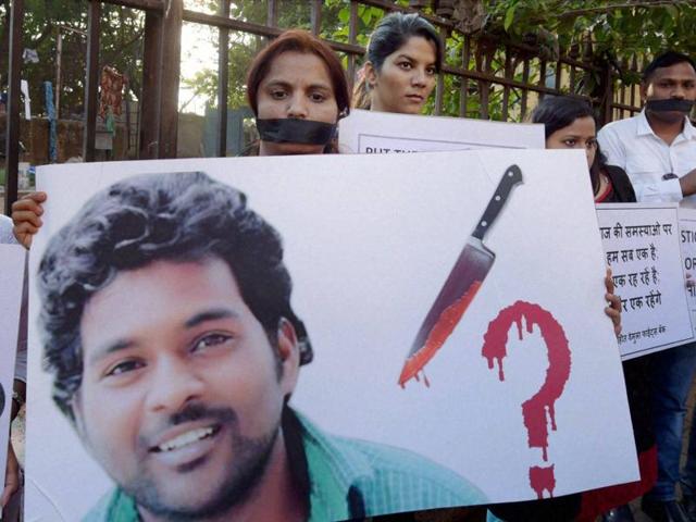 The campus keeps Rohith Vemula alive through protests demanding justice for the Dalit scholar who hanged himself a week back in the hostel of University of Hyderabad. (Prasad Nichenametla/HT Photo) The campus keeps Rohith Vemula alive through protests demanding justice for the Dalit scholar who hanged himself a week back in the hostel of University of Hyderabad. (Prasad Nichenametla/HT Photo)