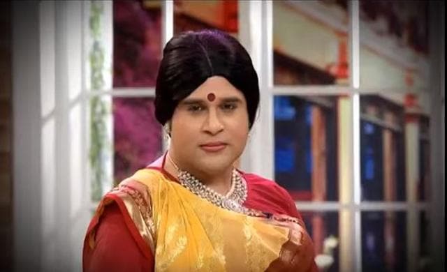 Krushna Abhishek in a still from promotional video of Comedy Nights Live that goes on air from January 31. (Colors)