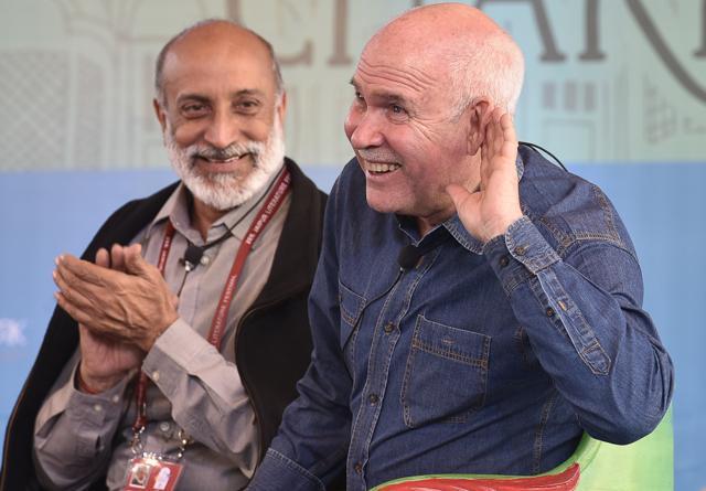 Renowned photographer Steve McCurry calling India the “ground zero for material for photographers” during the session. (Sanjeev Verma/HT Photo) Renowned photographer Steve McCurry calling India the “ground zero for material for photographers” during the session. (Sanjeev Verma/HT Photo)