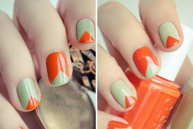 Make your nails feel more in tune with the tri-colour by going green and orange. (Pinterest) Make your nails feel more in tune with the tri-colour by going green and orange. (Pinterest)