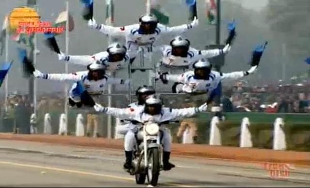Motor cycle display team of Corps of Signals, popularly known as the “Dare Devils Motor cycle display team of Corps of Signals, popularly known as the “Dare Devils