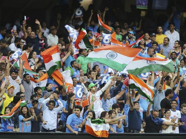 India's fans react during the T20 International cricket match between Australia and India in Adelaide. (AP Photo) India's fans react during the T20 International cricket match between Australia and India in Adelaide. (AP Photo)