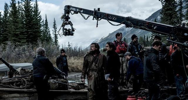 Inarritu and DiCaprio on location during shooting of The Revenant. Inarritu and DiCaprio on location during shooting of The Revenant.