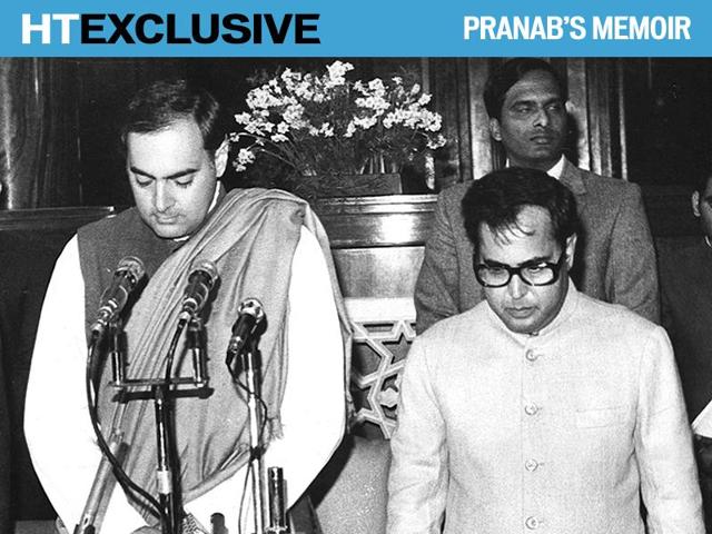 The hours between Indira Gandhi’s assassination and the naming of Rajiv Gandhi as the next prime minister have often been the subject of intense political speculation, including suggestions that Pranab Mukherjee may have made a move for the coveted post.(Virendra Prabhakar/HT File Photo)