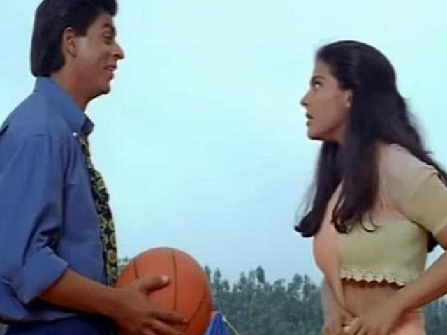 Shah Rukh Khan and Kajol during the basketball scene from Kuch Kuch Hota Hai.(Youtube grab)