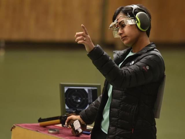 Sidhu preparing to take a shot. (Ravi Choudhary/ HT Photo) Sidhu preparing to take a shot. (Ravi Choudhary/ HT Photo)