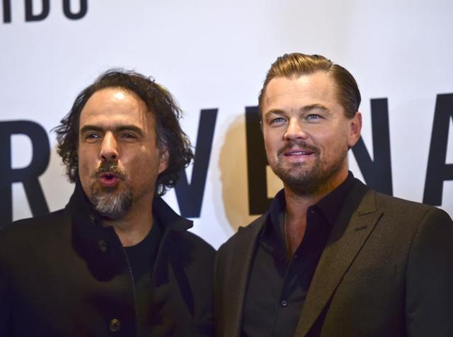 Mexican Director Alejandro Gonzalez Iñarritu (L) and US actor Leonardo Di Caprio (R) pose before a press conference in Mexico City. (AFP) Mexican Director Alejandro Gonzalez Iñarritu (L) and US actor Leonardo Di Caprio (R) pose before a press conference in Mexico City. (AFP)
