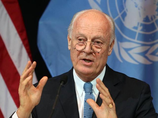 In this file photo, UN special envoy for Syria Staffan de Mistura speaks during a news conference in Vienna. The UN has affirmed that only Syrians have been invited to peace talks in Geneva. (AP) In this file photo, UN special envoy for Syria Staffan de Mistura speaks during a news conference in Vienna. The UN has affirmed that only Syrians have been invited to peace talks in Geneva. (AP)