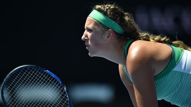 Victoria Azarenka prepares to return serve. (AFP Photo)