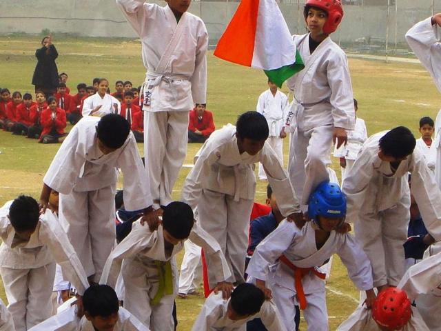 M M Public Sr Sec School, Sector-4, Gurgaon, celebrated Republic Day and the students took pride in glorifying and celebrating the spirit of unity. The extempore by students reminded the deeds of the great martyred soul who laid their lives for the sake of country’s liberty. (HT PACE)