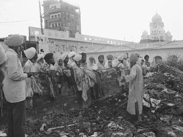 “By May 1984, it became increasingly clear that there was no alternative but military action to flush out the terrorists within the Golden Temple-particularly as the negotiations and discussions had not yielded the desired results,” writes Pranab Mukherjee in his memoir. (HT File Photo)