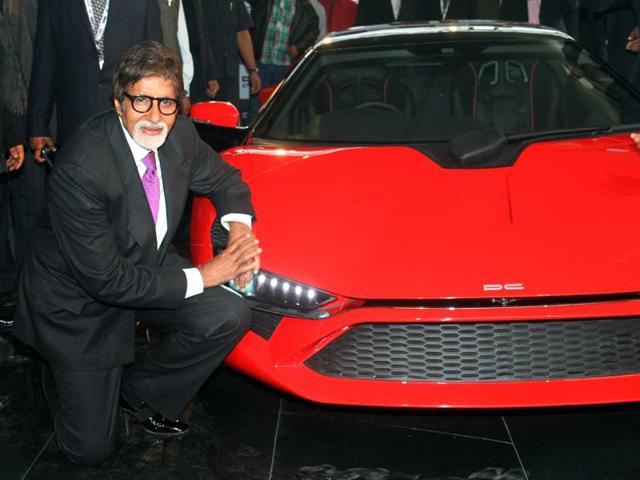 Bollywood actor Amitabh Bachchan unveils India’s first indigenous supercar DC Avanti at the 11th Auto Expo at Pragati Maidan in New Delhi. (MOhd Zakir/HT File Photo)