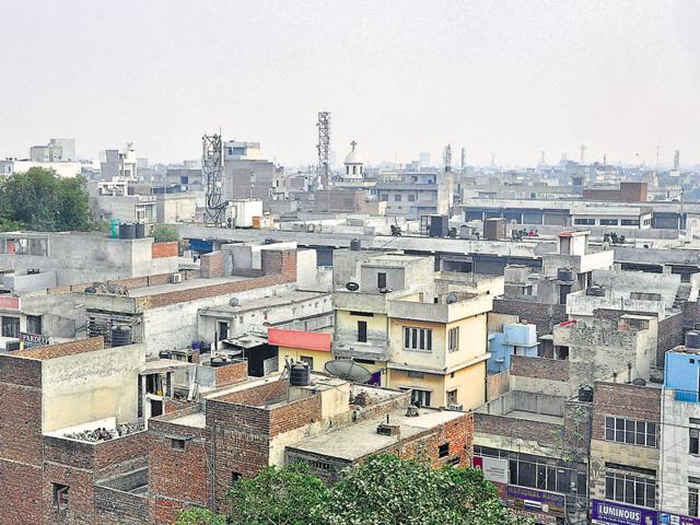 A view of haphazard growth buildings of unplanned city in Ludhiana.(Sikander Singh Chopra/HT Photo) A view of haphazard growth buildings of unplanned city in Ludhiana.(Sikander Singh Chopra/HT Photo)