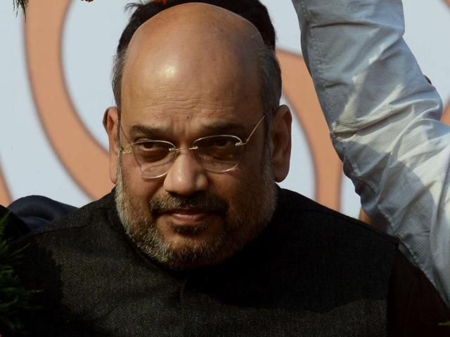 BJP president Amit Shah was unanimously elected on January 24 for a full three-year term to head the ruling party. (AFP Photo) BJP president Amit Shah was unanimously elected on January 24 for a full three-year term to head the ruling party. (AFP Photo)