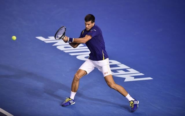 Djokovic has won 25 games on return thus far. He will look to use his two-handed backhand return to make inroads on the Federer serve. (AFP) Djokovic has won 25 games on return thus far. He will look to use his two-handed backhand return to make inroads on the Federer serve. (AFP)