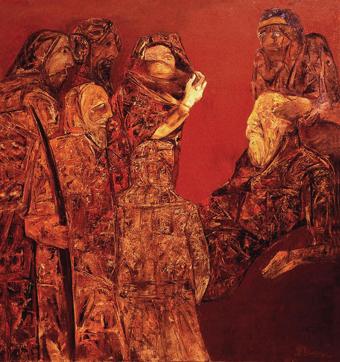 Last Sermon, oil on canvas, Krishen Khanna, 1996. Last Sermon, oil on canvas, Krishen Khanna, 1996.