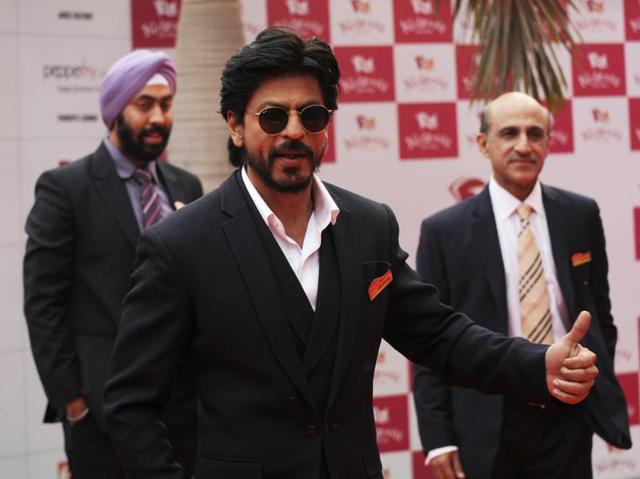 Bollywood actor Shahrukh Khan during a formal announcement of KidZania. (Burhaan Kinu/HT Photo)