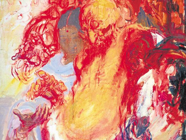 What makes Feliks Topolski’s painting astonishing? In a stroke of prescience, the Polish artist painted a possible future assassination of Mahatma Gandhi well before January 30, 1948.(Getty Images)