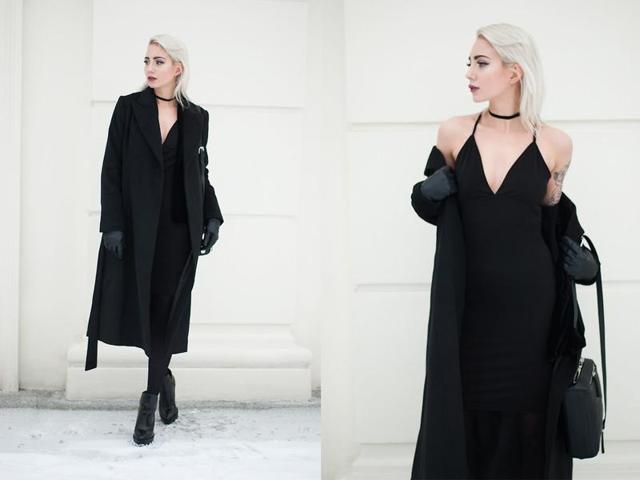 Monika, a 23 year old graphic designer from Warsaw, Poland acing the choker. (lookbook.NU) 