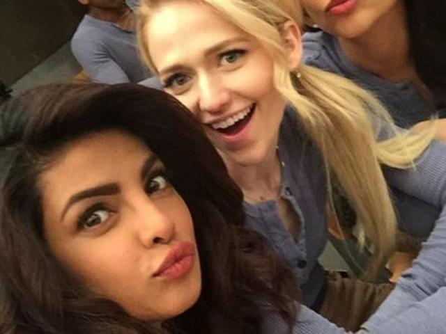 That’s Priyanka Chopra from the sets of Quantico Season 1, Part 2. (Instagram) 