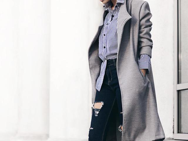 Kristina, a 20 year old model and blogger from Odessa, Ukraine in a stripped blouse. (lookbook.NU) 