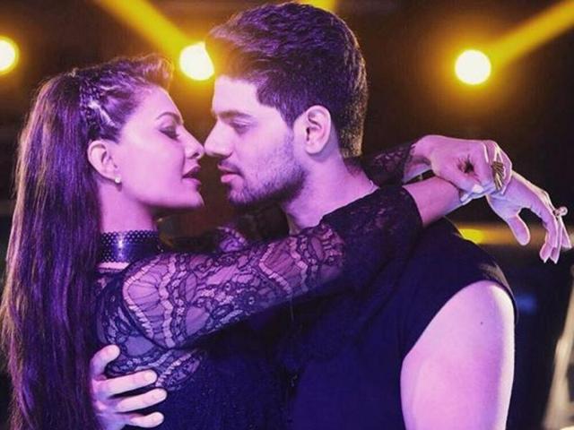 Jacqueline Fernandes and Sooraj Pancholi during a shoot. Both the actors shared the picture on  Instagram. (Instagram) 