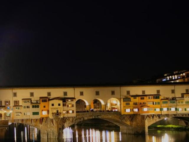 The Ponte Vecchio in Florence lights up at night, with tourists thronging to the unique bridge to enjoy the lively atmosphere. (Picture courtesy: Mad Art Photography) The Ponte Vecchio in Florence lights up at night, with tourists thronging to the unique bridge to enjoy the lively atmosphere. (Picture courtesy: Mad Art Photography)