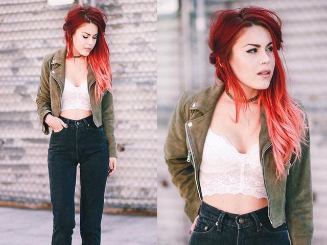 Lua, blogger from New York, United States with fiery red hair. (lookbook.NU) 