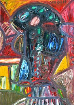 Head, oil on canvas, 1966, F.N Souza Head, oil on canvas, 1966, F.N Souza