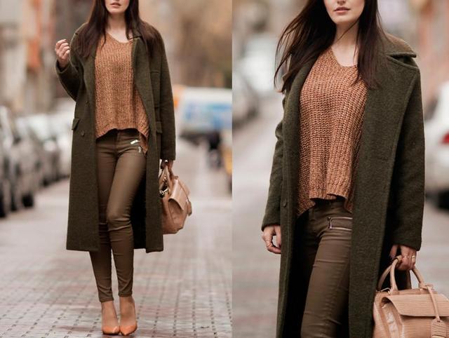 Viktoriya, fashion blogger and photographer from Istanbul, Turkey in a comfy green coat. (lookbook.NU) 