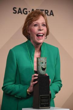 Carol Burnett poses with the Life Achievement Award in the press room at the 22nd Annual Screen Actors Guild Awards at The Shrine Auditorium on January 30. (AFP) Carol Burnett poses with the Life Achievement Award in the press room at the 22nd Annual Screen Actors Guild Awards at The Shrine Auditorium on January 30. (AFP)