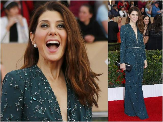 Marisa Tomein was last seen in The Big Short and was wearing a green embellished dress for the event., (Agencies)
