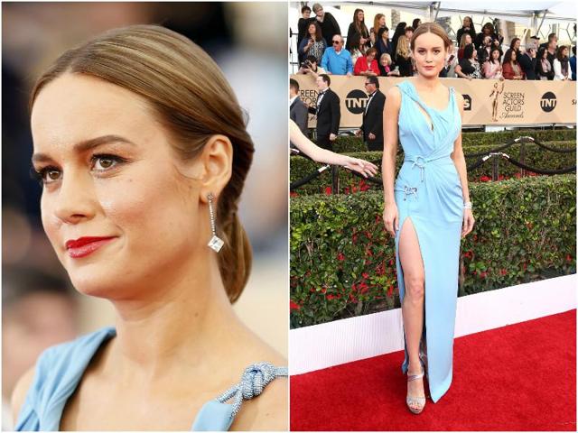 Brie Larson won the best actress award for Room and also perhaps the awards for ‘the hottest star’. The icy blue dress with the thigh split is so gorgeous. (Agencies)