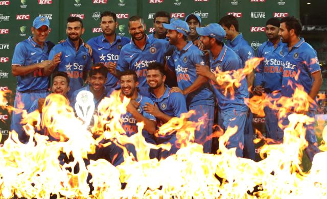 India team poses during the third Twenty20 international cricket match. (AFP)