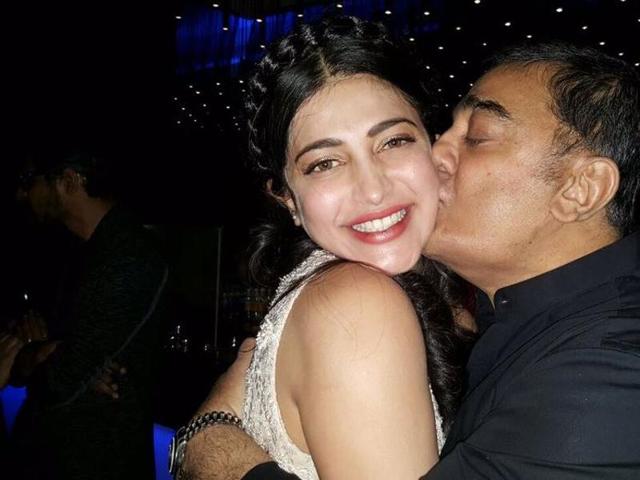 Kamal Haasan with daughter Shruti  Haasan. (Twitter) 