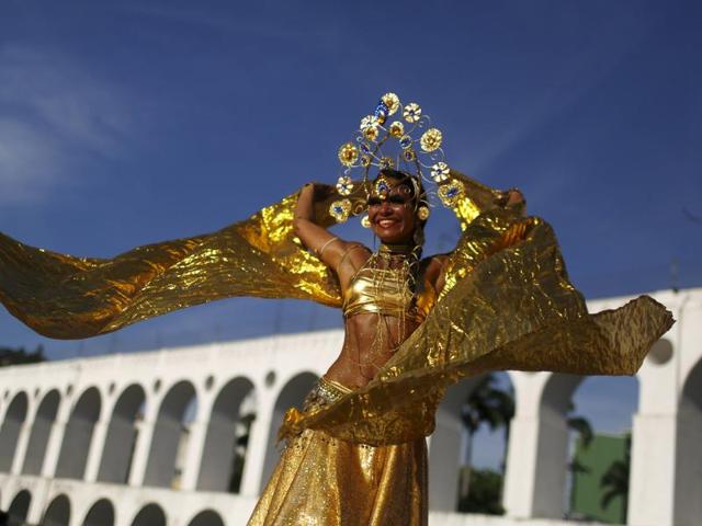 A reveller at Cordao do Boitata, Rio de Janeiro on January 31, 2016. (REUTERS) 