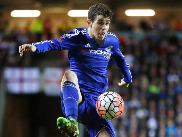 Chelsea's Eden Hazard, right, celebrates with his teammates including Branislav Ivanovic, second right, after scoring a penalty kick during the English FA Cup fourth round match against Milton Keynes Dons at Stadium MK on January 31, 2016. (AP Photo) Chelsea's Eden Hazard, right, celebrates with his teammates including Branislav Ivanovic, second right, after scoring a penalty kick during the English FA Cup fourth round match against Milton Keynes Dons at Stadium MK on January 31, 2016. (AP Photo)