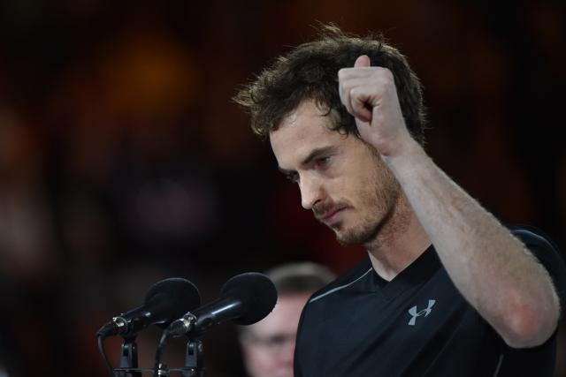Andy Murray expressed his desire to be back home with wife Kim during the trophy ceremony. (AFP Photo)