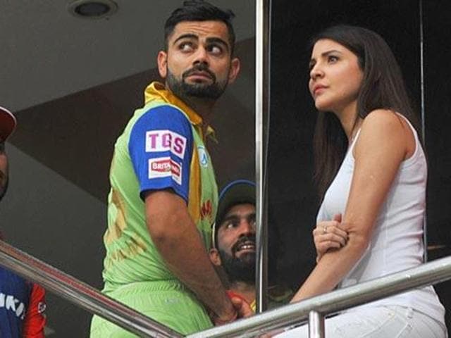 Virat Kohli and Anushka Sharma during a cricket match in Bengaluru. (HT) Virat Kohli and Anushka Sharma during a cricket match in Bengaluru. (HT)