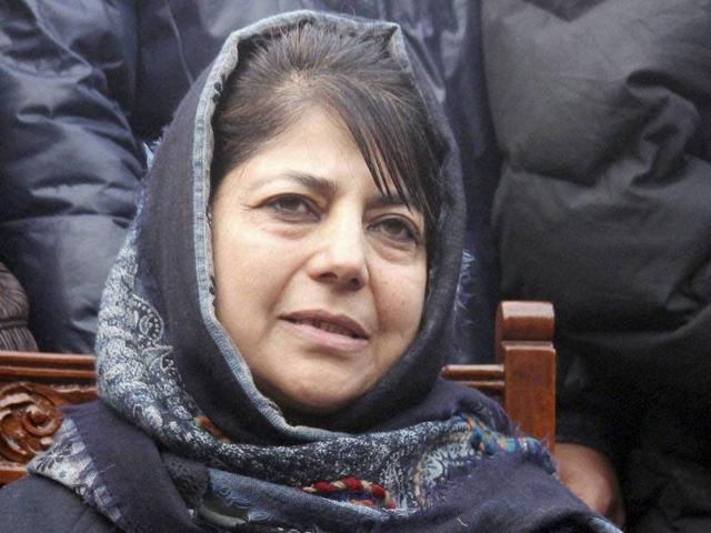 PDP chief Mehbooba Mufti and BJP leaders will meet Jammu and Kashmir governor NN Vohra on Tuesday(PTI)