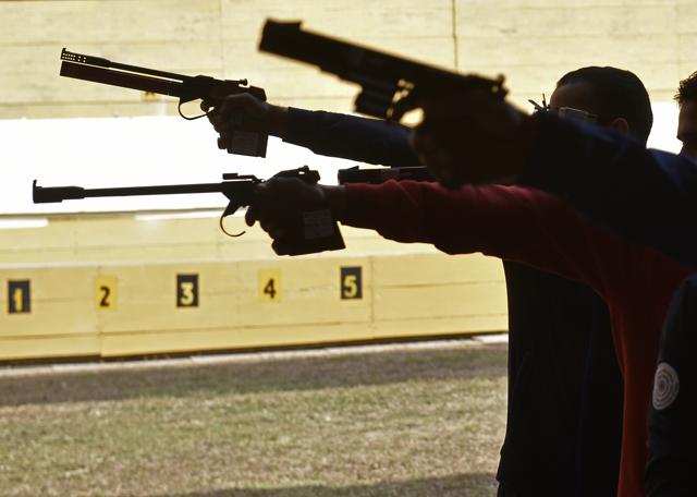 Shooters during the Asian Olympic Qualifying Competition. (HT Photo) 