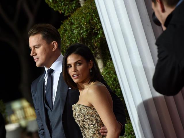 Actors Channing Tatum and Jenna Dewan-Tatum arrive at the venue. (AFP) 