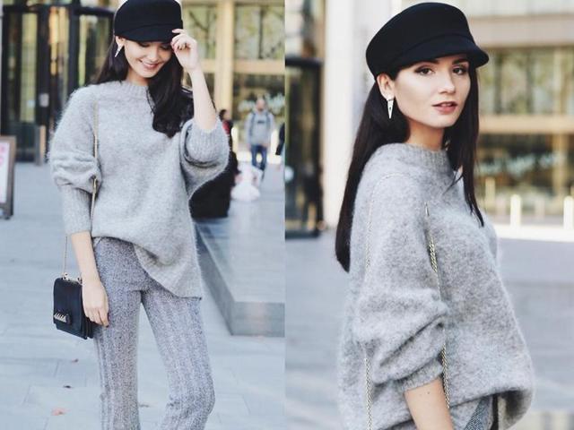 The head-to-toe grey look with mismatching shades of grey result in understated elegance. (LookBook/ AFP) 