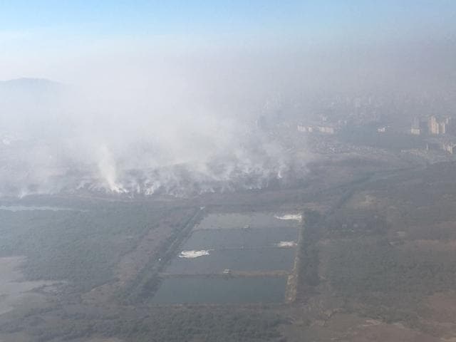 The aerial view of Deonar from an aircraft preparing to land at Mumbai airport on Wednesday