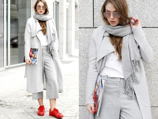 Find out ways to try out monochrome grey outfits, from menswear-inspired to overtly sexy, in the slideshow. (LookBook/ AFP) 