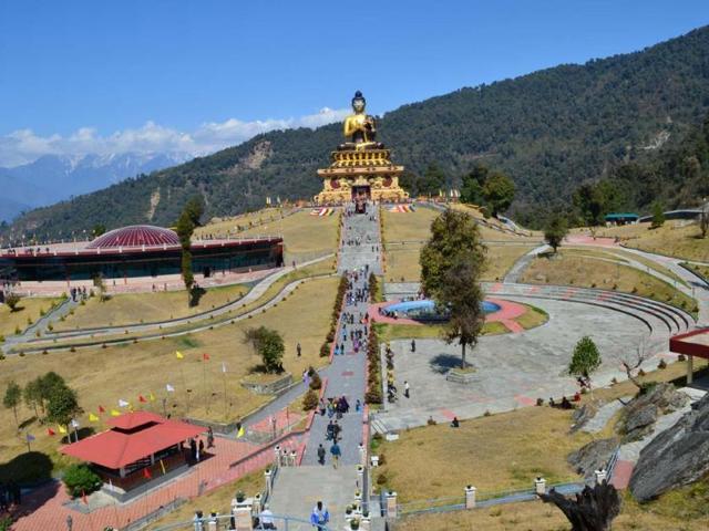 A File photo of the Buddha Park in Sikkim. The Supreme Court on Wednesday showed the green flag to a litigation-marred railway line from Sevoke in West Bengal to Rangpo. (IANS) A File photo of the Buddha Park in Sikkim. The Supreme Court on Wednesday showed the green flag to a litigation-marred railway line from Sevoke in West Bengal to Rangpo. (IANS)